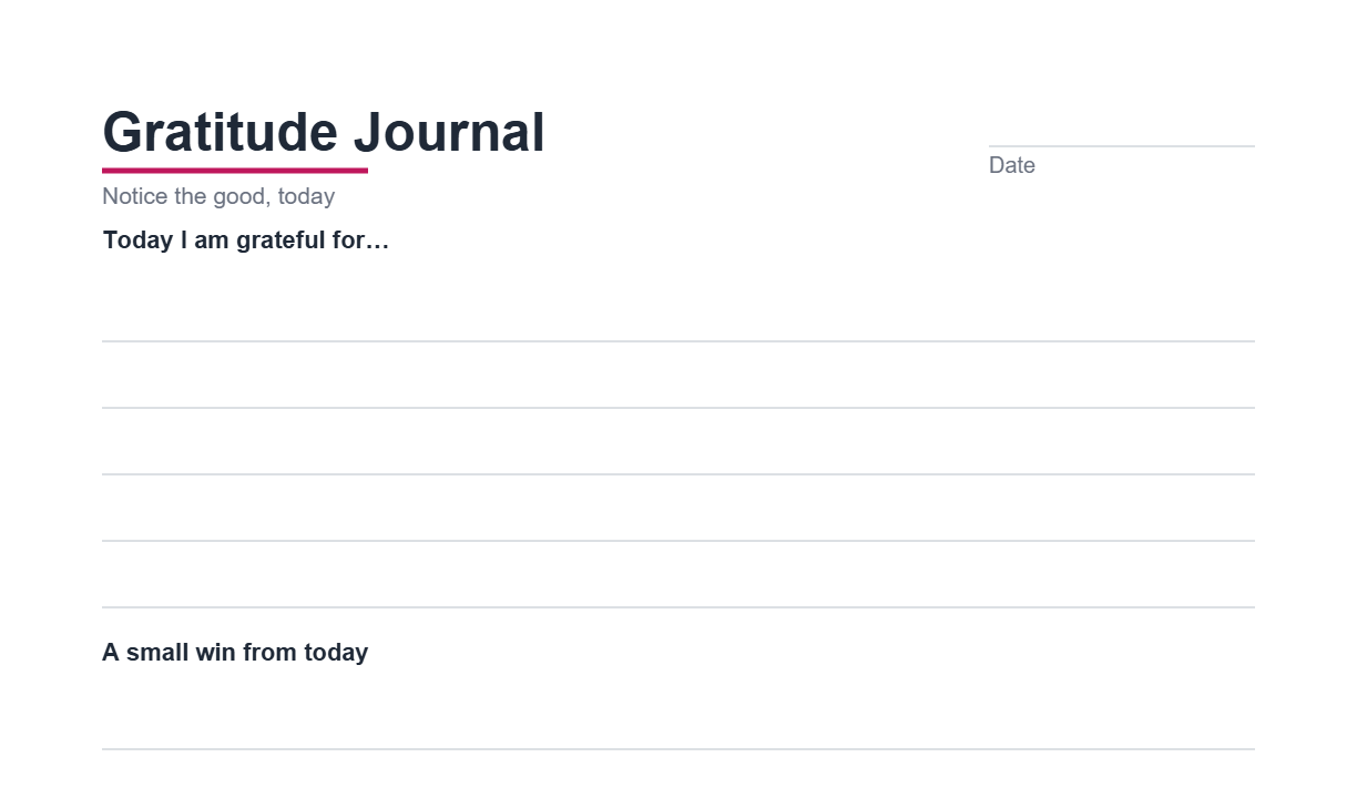 Preview of the Gratitude Journal printable